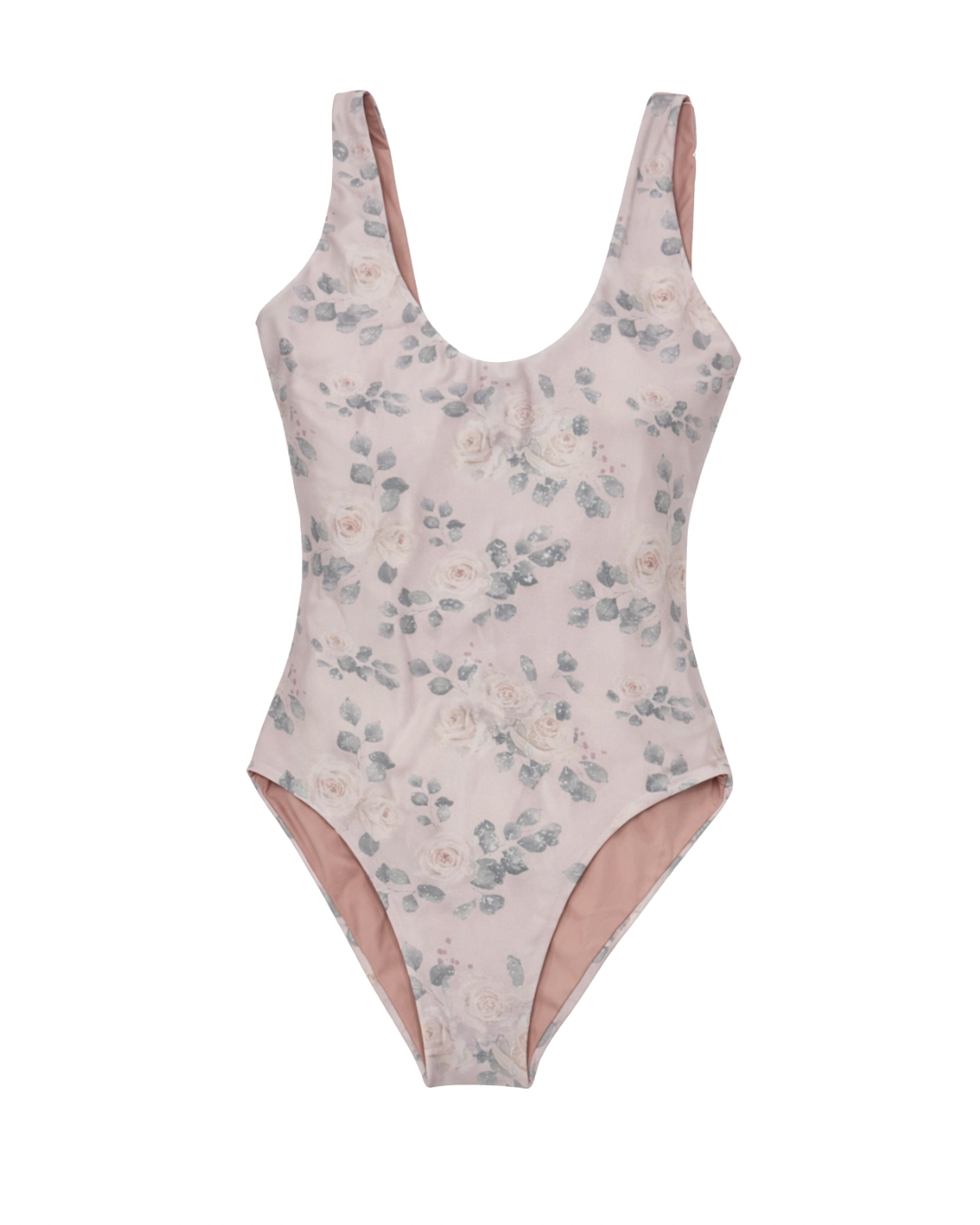 Lily One Piece Swimsuit in White Rose Print