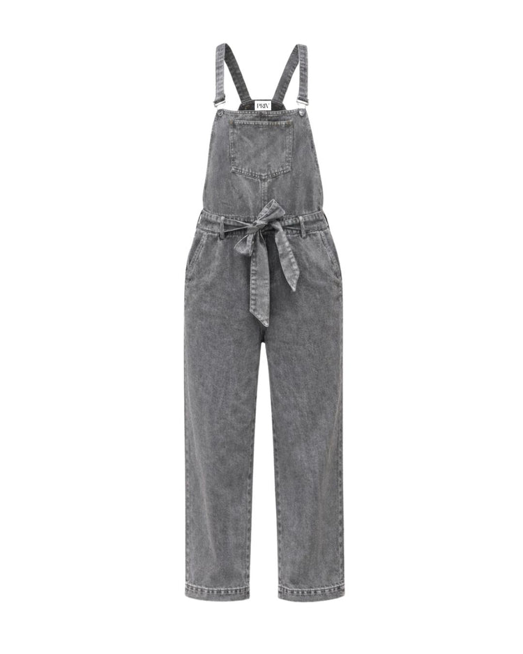 Grey denim overalls for women