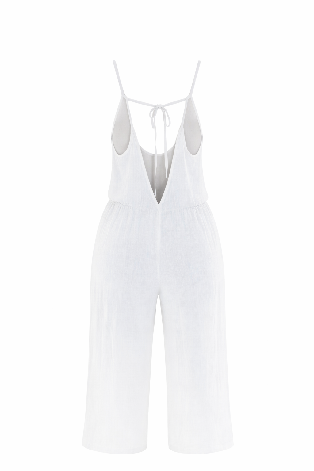 Elora Coverup Romper in White Linen