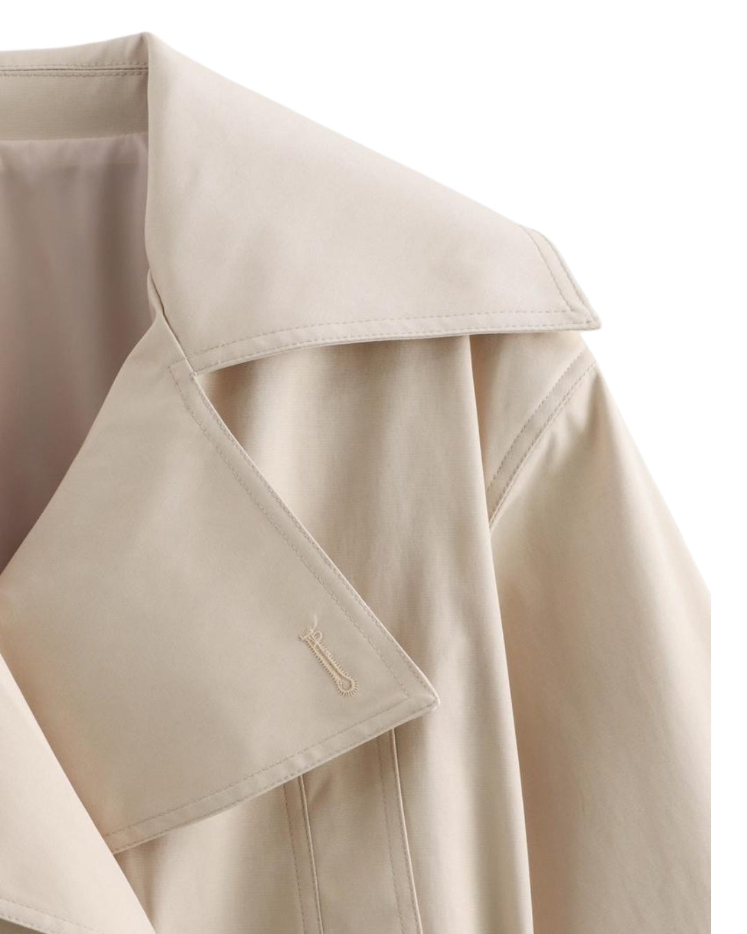 Elowen Cropped Trench – Double Breasted Belted Spring Jacket Tan