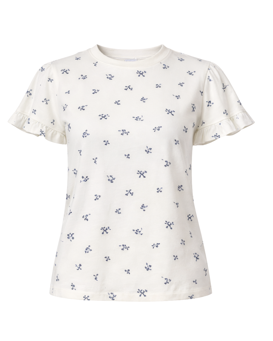 Colette - Ruffle Sleeve Soft Printed Everyday Cotton T-Shirt Floral
