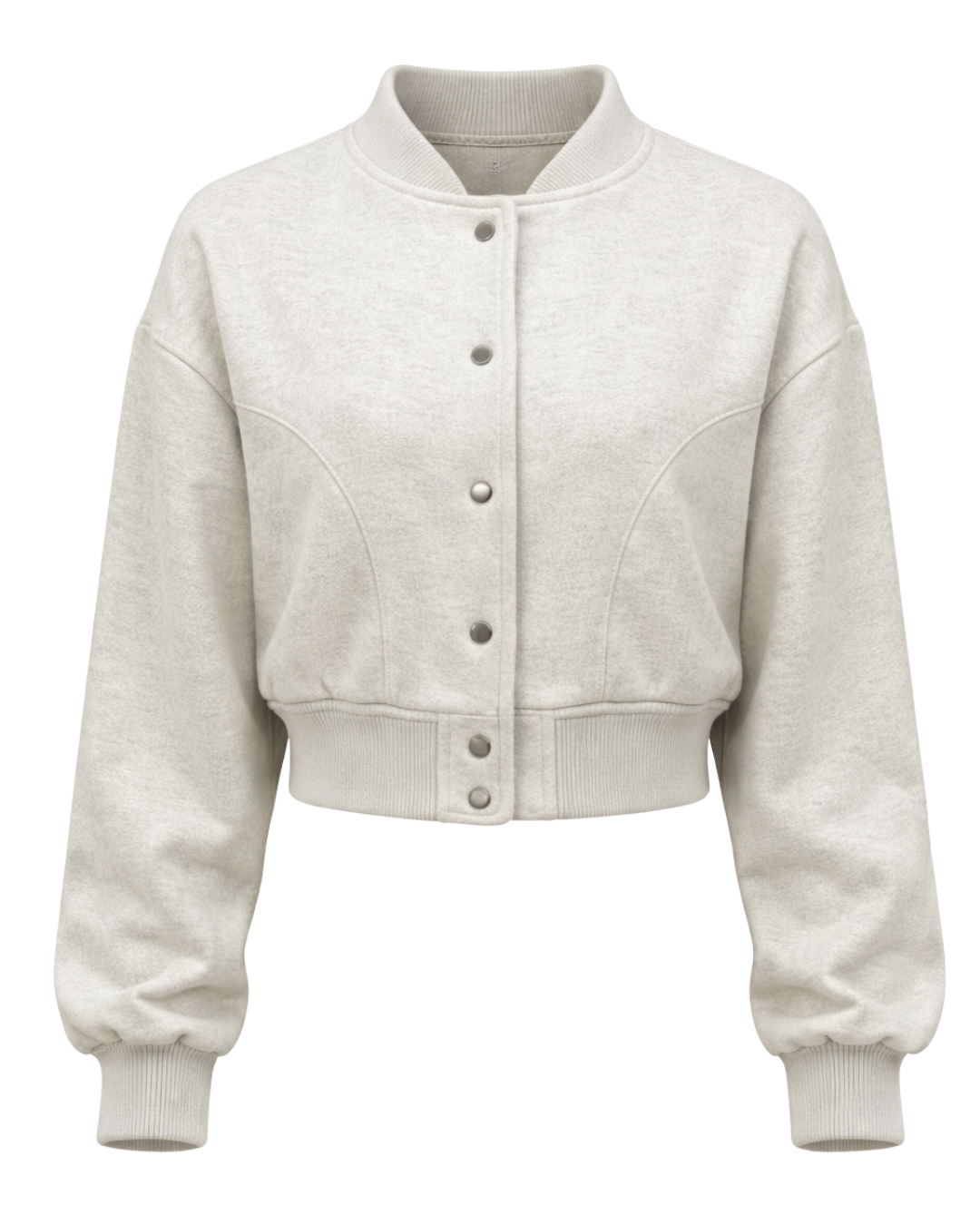 Tessa - Soft Cropped Bomber In Grey