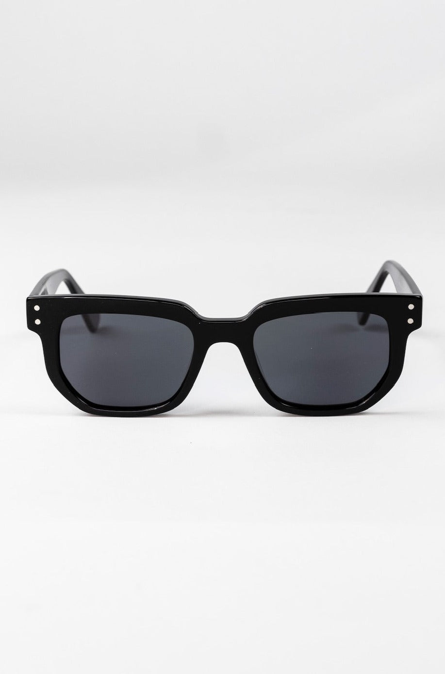 Inez Casual Acetate Sunglasses in Jet Black