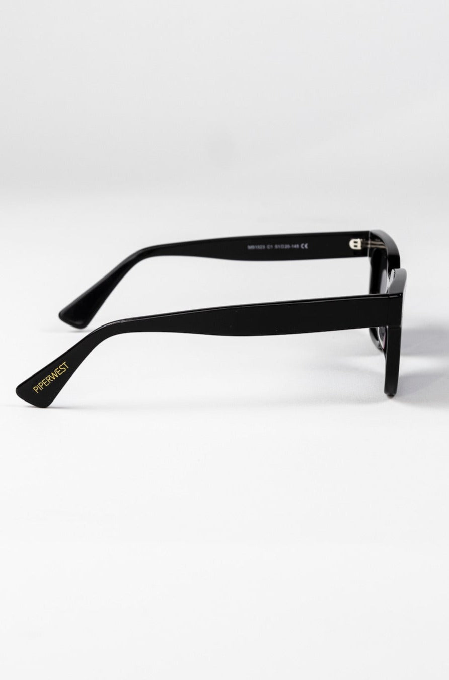 Inez Casual Acetate Sunglasses in Jet Black