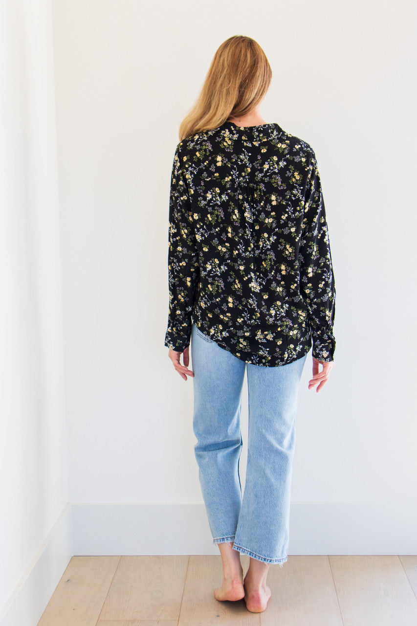 We've reimagined our best selling vintage print for Fall. This flowing blouse is made with lightweight fabrics, a button down front and collar finish. Like this print? Visit our Rhea Blouse, Wren Dress and top selling Mara Dress, all featured in the same print.

