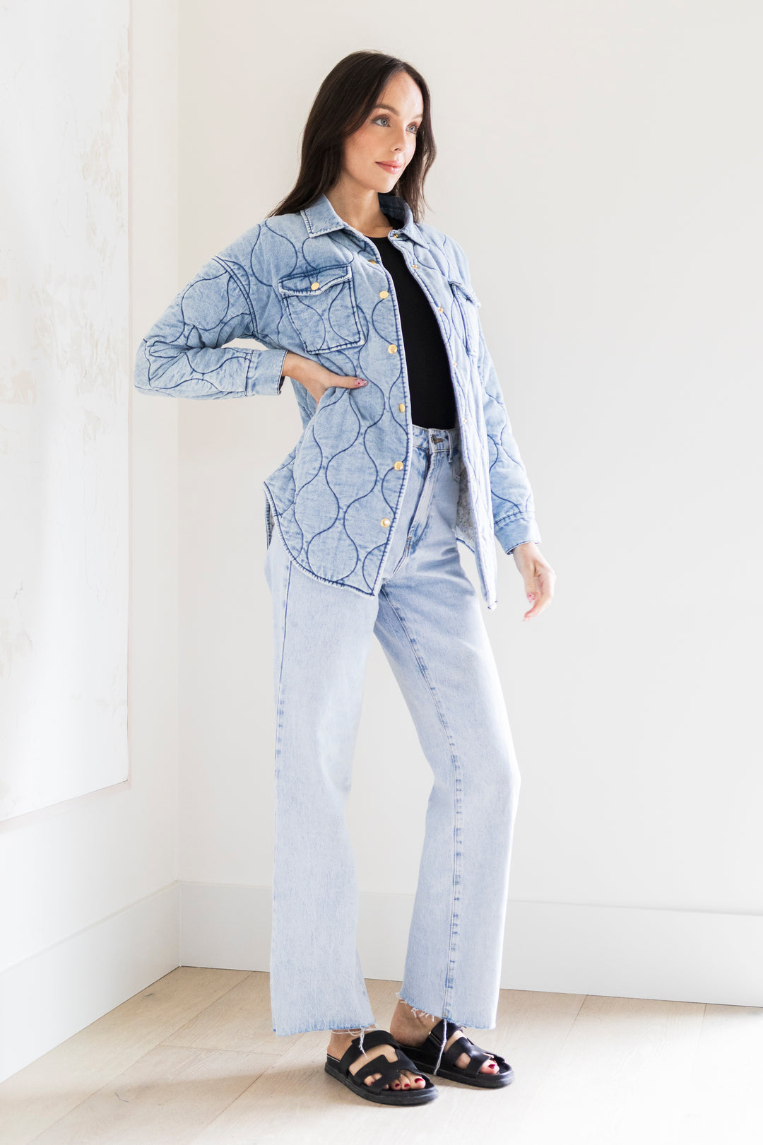 Leni Quilted Denim Jacket
