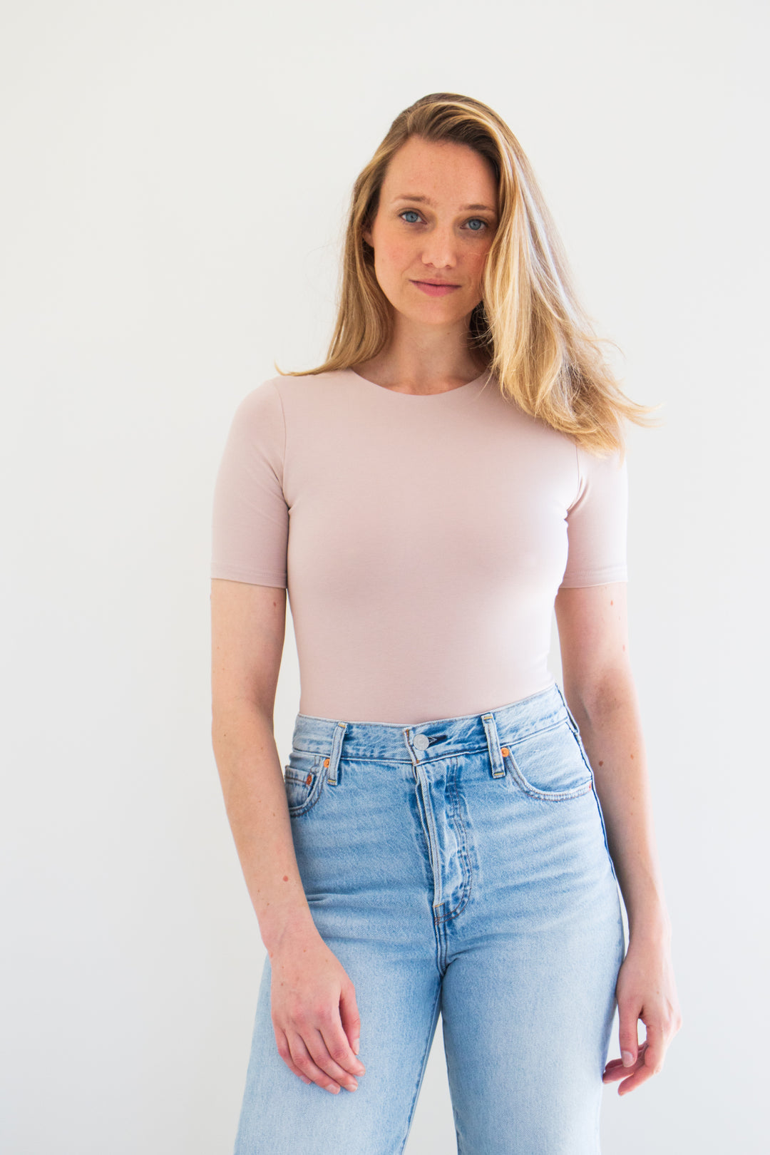 Pavani Tee Bodysuit in Blush