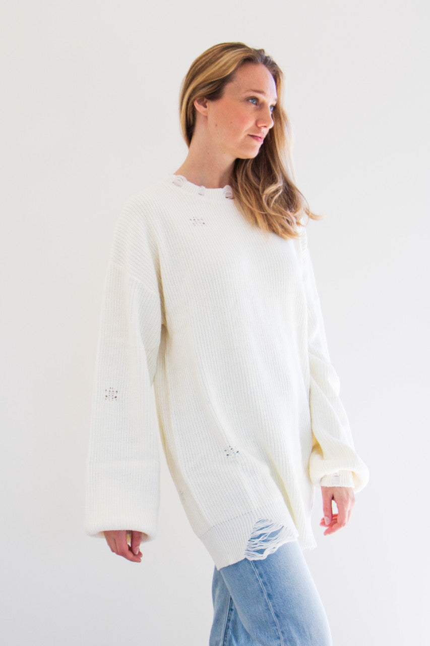 Brynn Ribbed Tunic in White