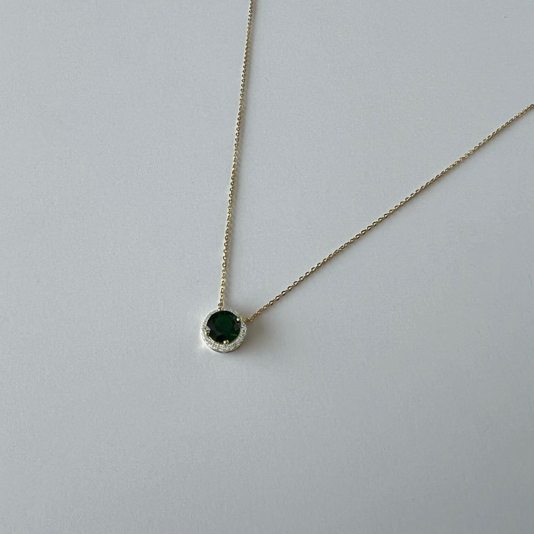 Emerald Solitaire Necklace