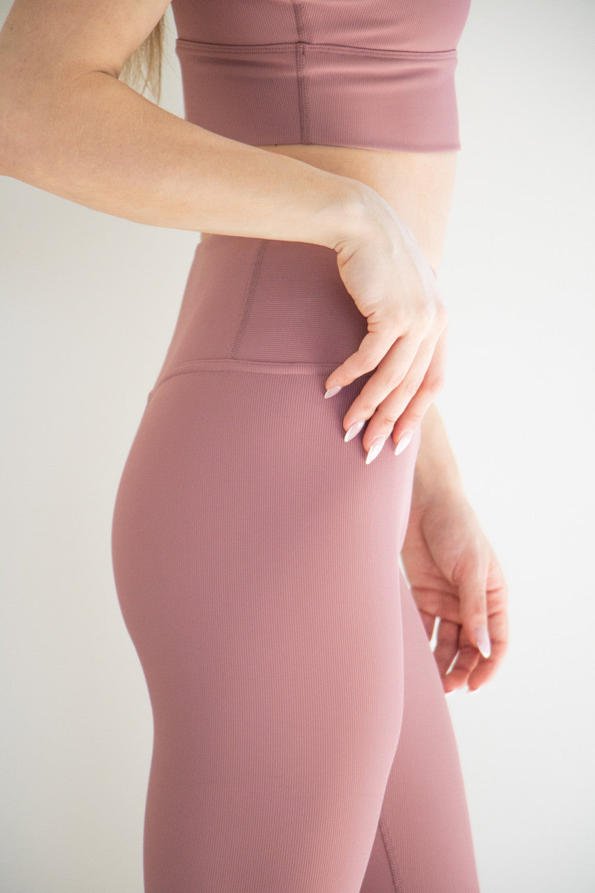 Ultimate Ribbed Legging in Rosè