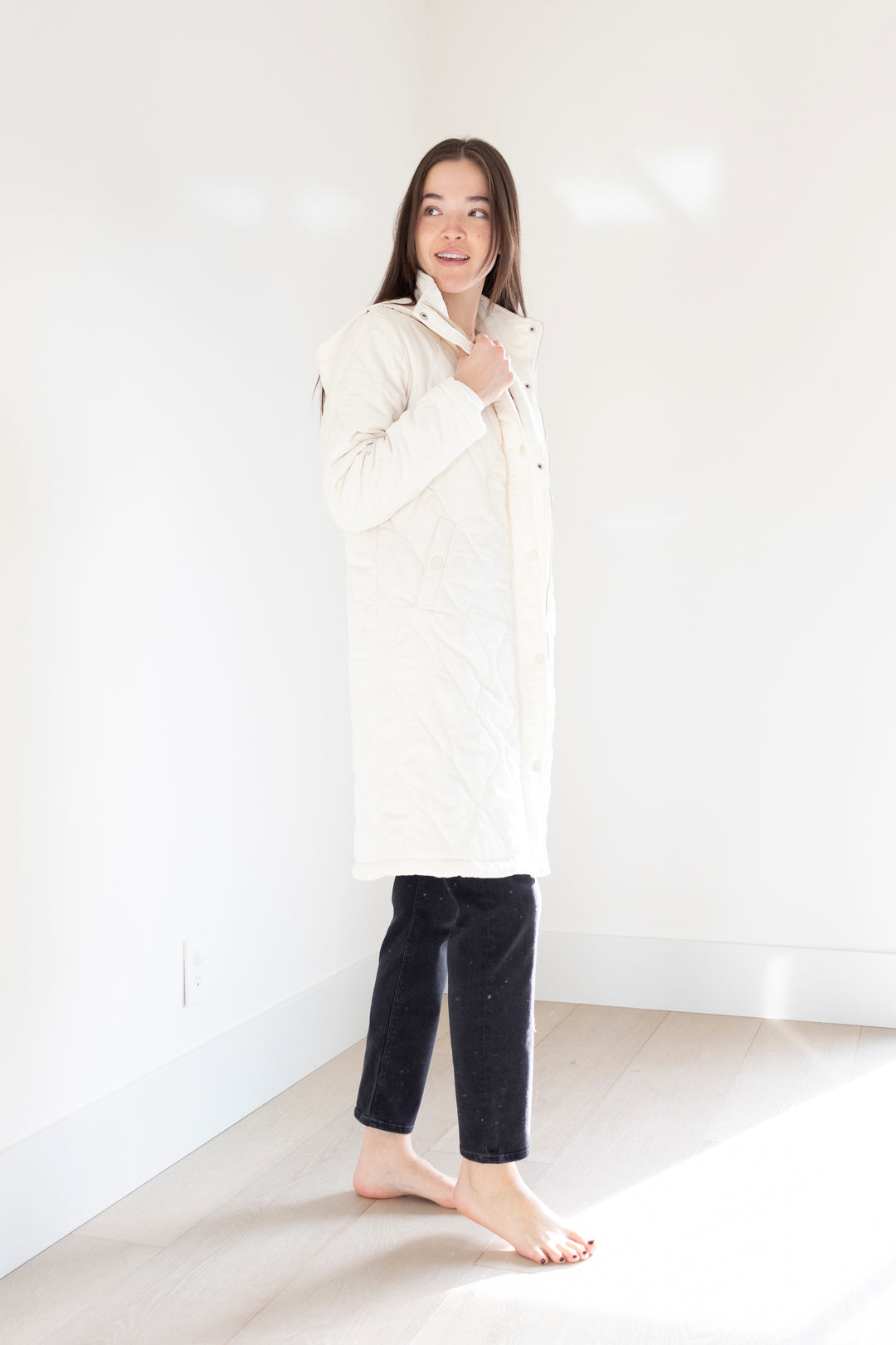 Isabelle Quilted Coat Cream