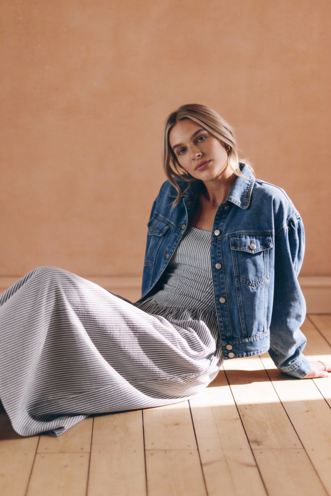 Black and White Striped Dress – Jules Tie Back Midi Dress