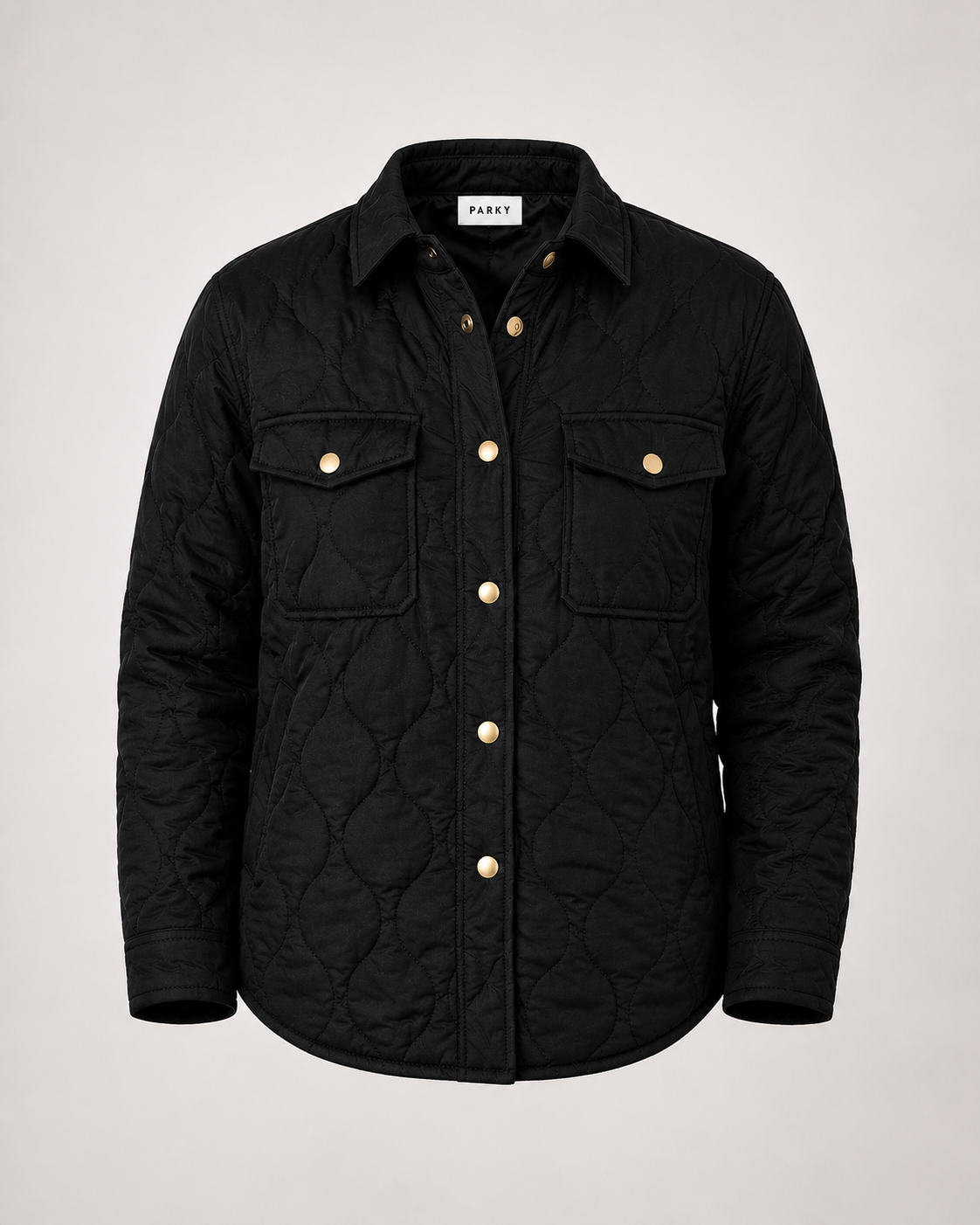 Leni quilted jacket black – front view – PRIV the Brand