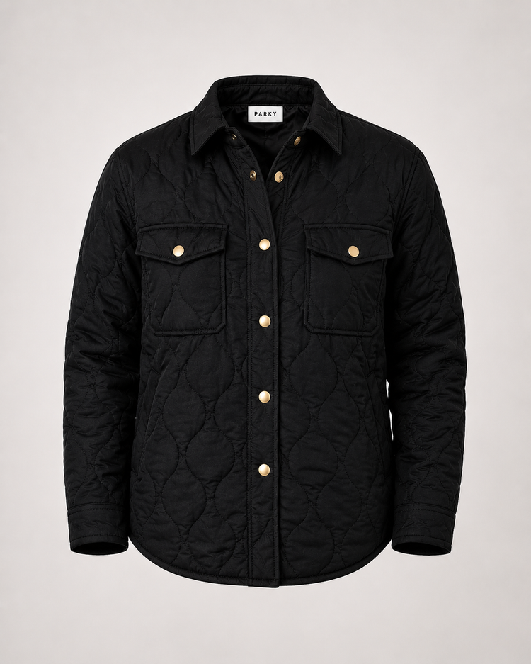 Leni quilted jacket black – front view – PRIV the Brand