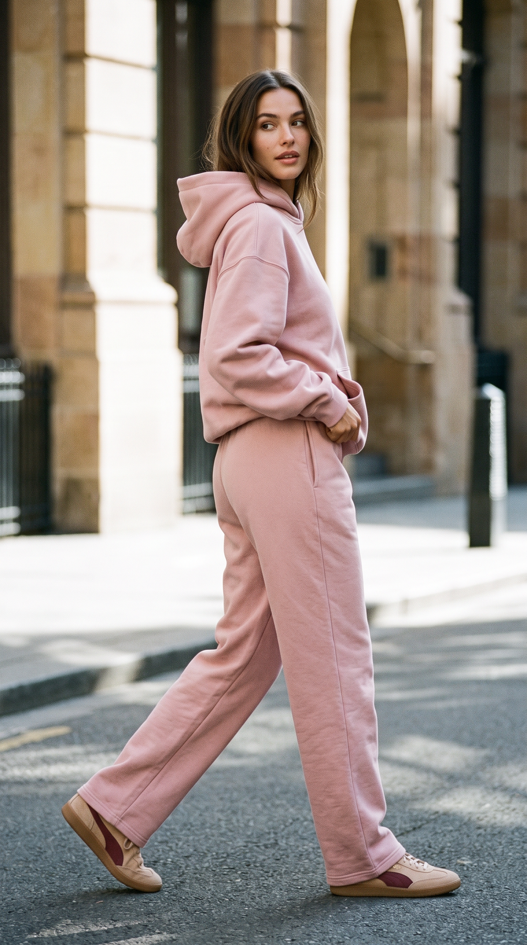Linden – Relaxed Fleece Pullover Hoodie In Ballet Pink