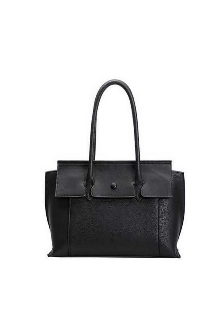 A classical and effortless style — Naomi is a shoulder bag that can carry more than just the essentials. The smooth and textured vegan leather showcases the exceptional level of quality and craftsmanship that goes into creating a Melie Bianco handbag. This style features a crossbody strap.

Luxury Vegan Leather
17"W x 5.25"H x 6.25"D
Handle Drop: 6.75"
Strap Length: 34.75"-40.75"
Snap Button Closure
Gold-Tone Hardware
Exterior Slip Pocket
Interior Zip & Slot Pocket
Polka Dot Lining
Product No. TM5746K
Naomi