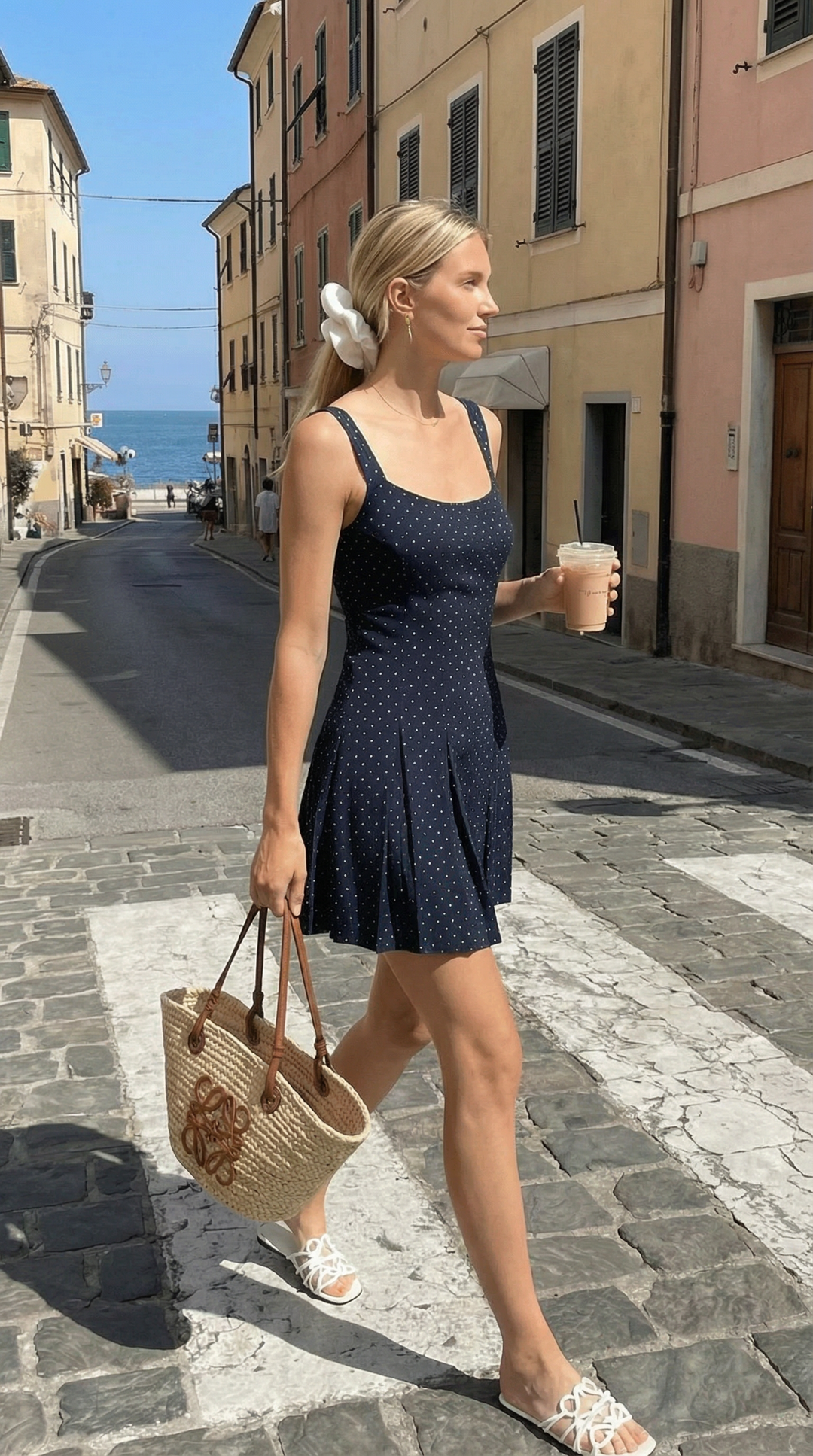 Nina – Dropped Waist Mini Cocktail Dress In Polkadots