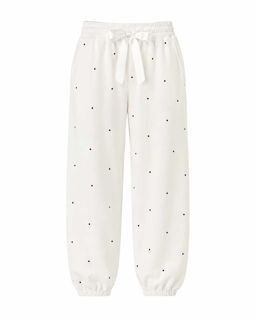 Noemie Joggers - White with Black Dot