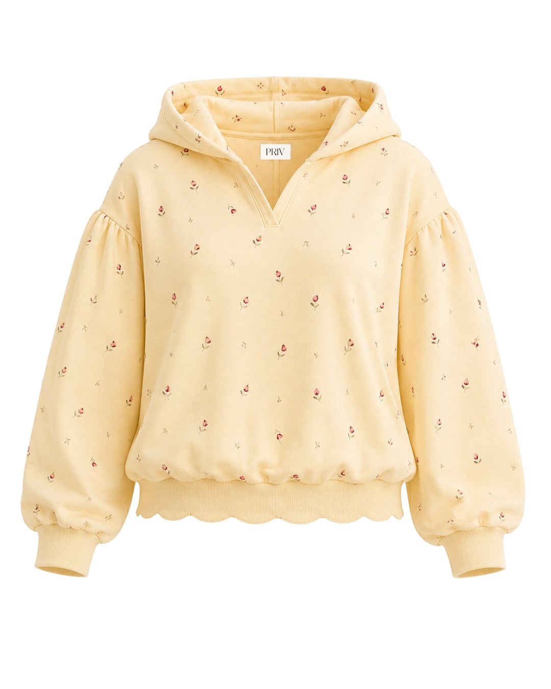 Noemie Hoodie - Printed Fleece Hoodie Tulips