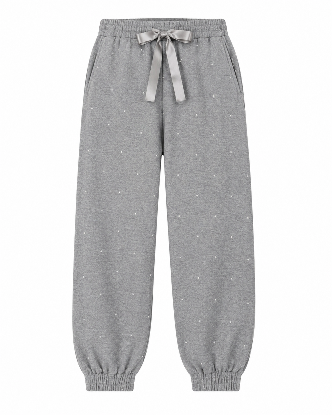 Noemie Joggers - Printed Fleece Lounge Pant Grey Dots