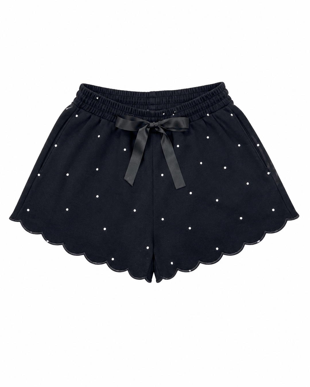 Noemie - Printed Relaxed Lounge Shorts In Black Dot