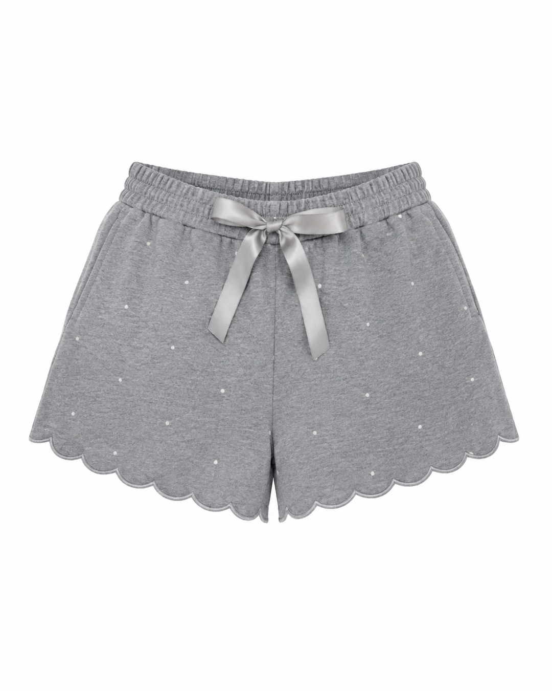 Noemie - Printed Relaxed Lounge Shorts In Grey Dot