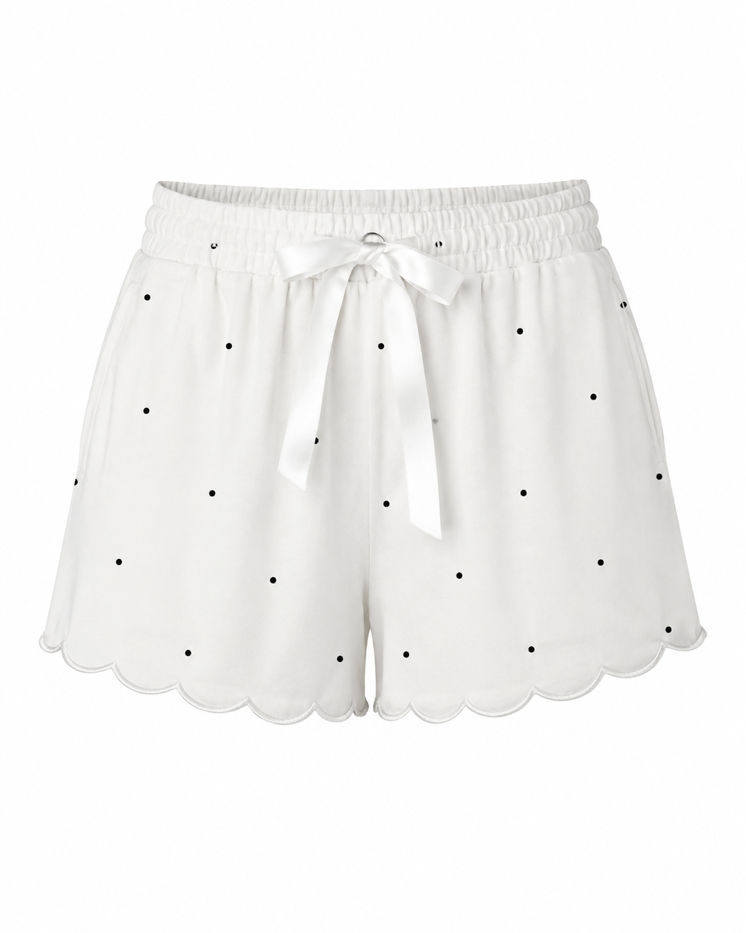 Noemie Shorts - Printed Relaxed Lounge Short White Dots