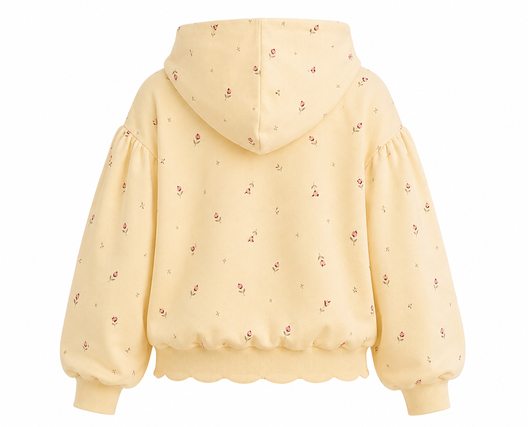 Noemie Hoodie - Printed Fleece Hoodie Tulips