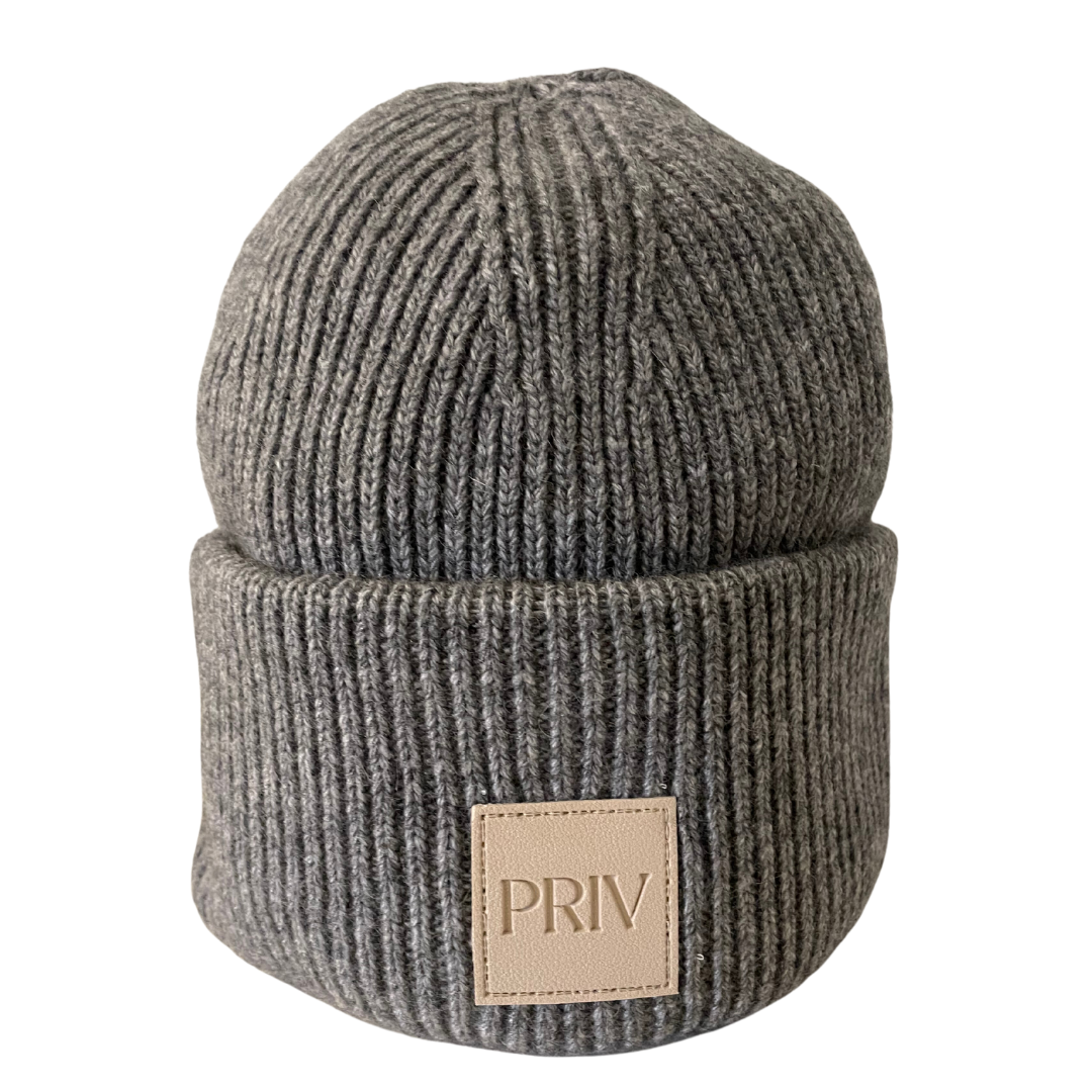 PRIV Moniker Toque – Embossed Knit Beanie Grey