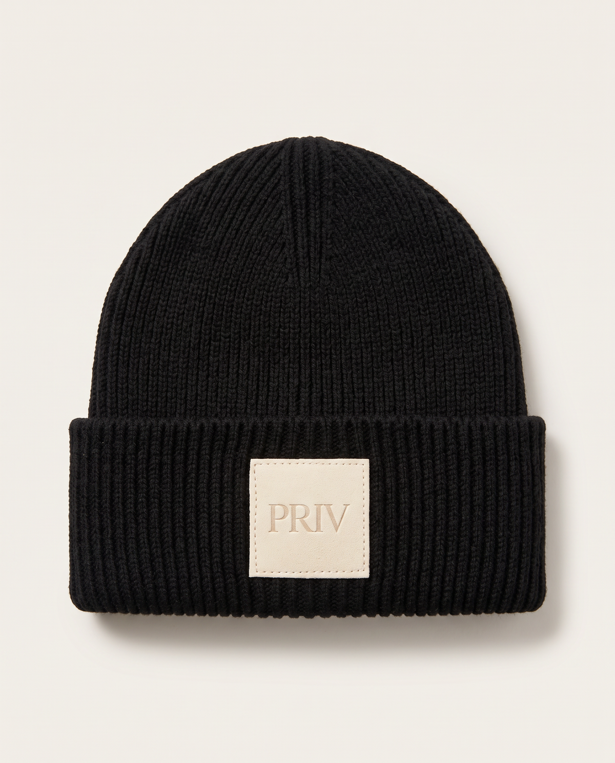 PRIV Moniker embroidered knit toque in black – signature beanie by PRIV the Brand