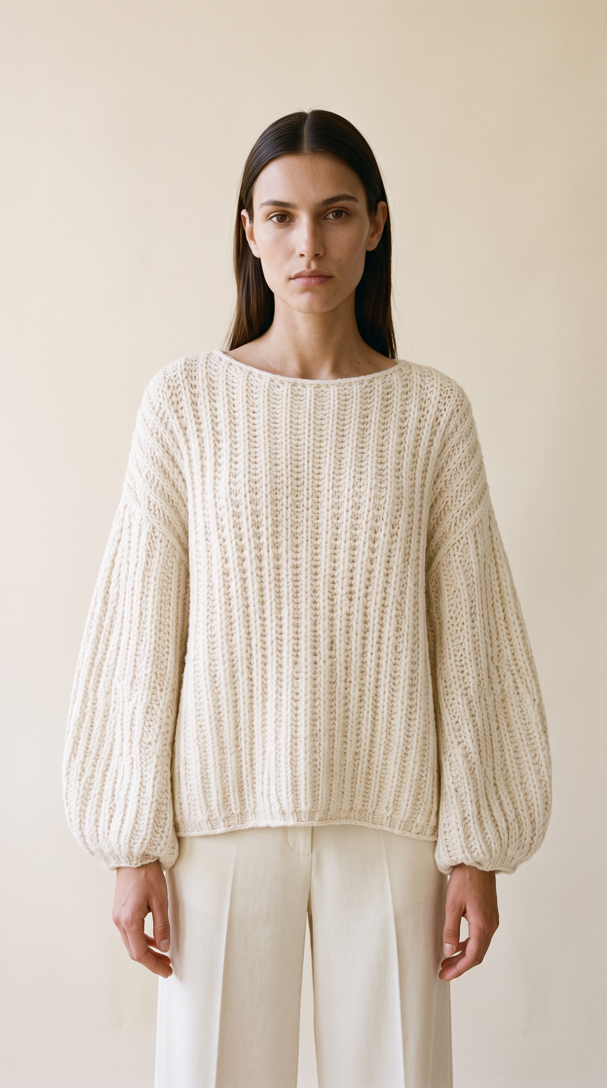 Evianna knit sweater cream – styled look – PRIV the Brand