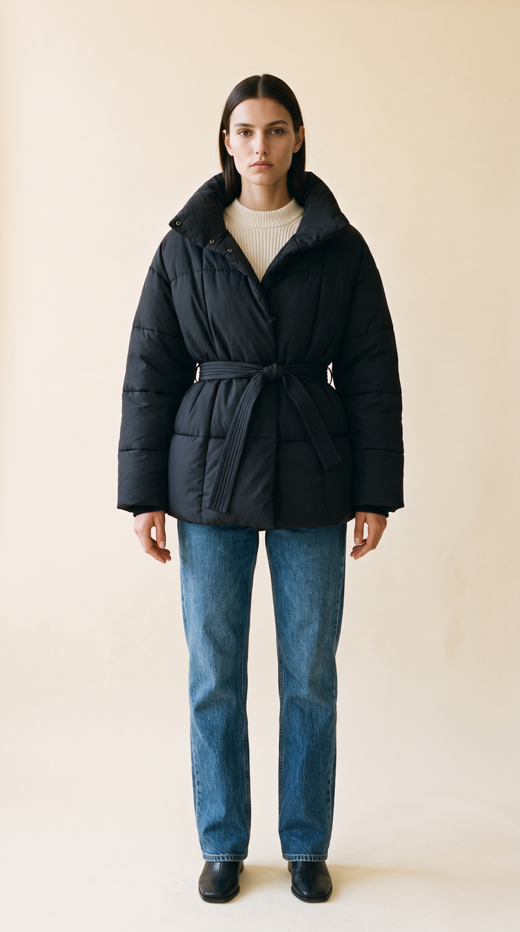 Marais quilted coat studio campaign