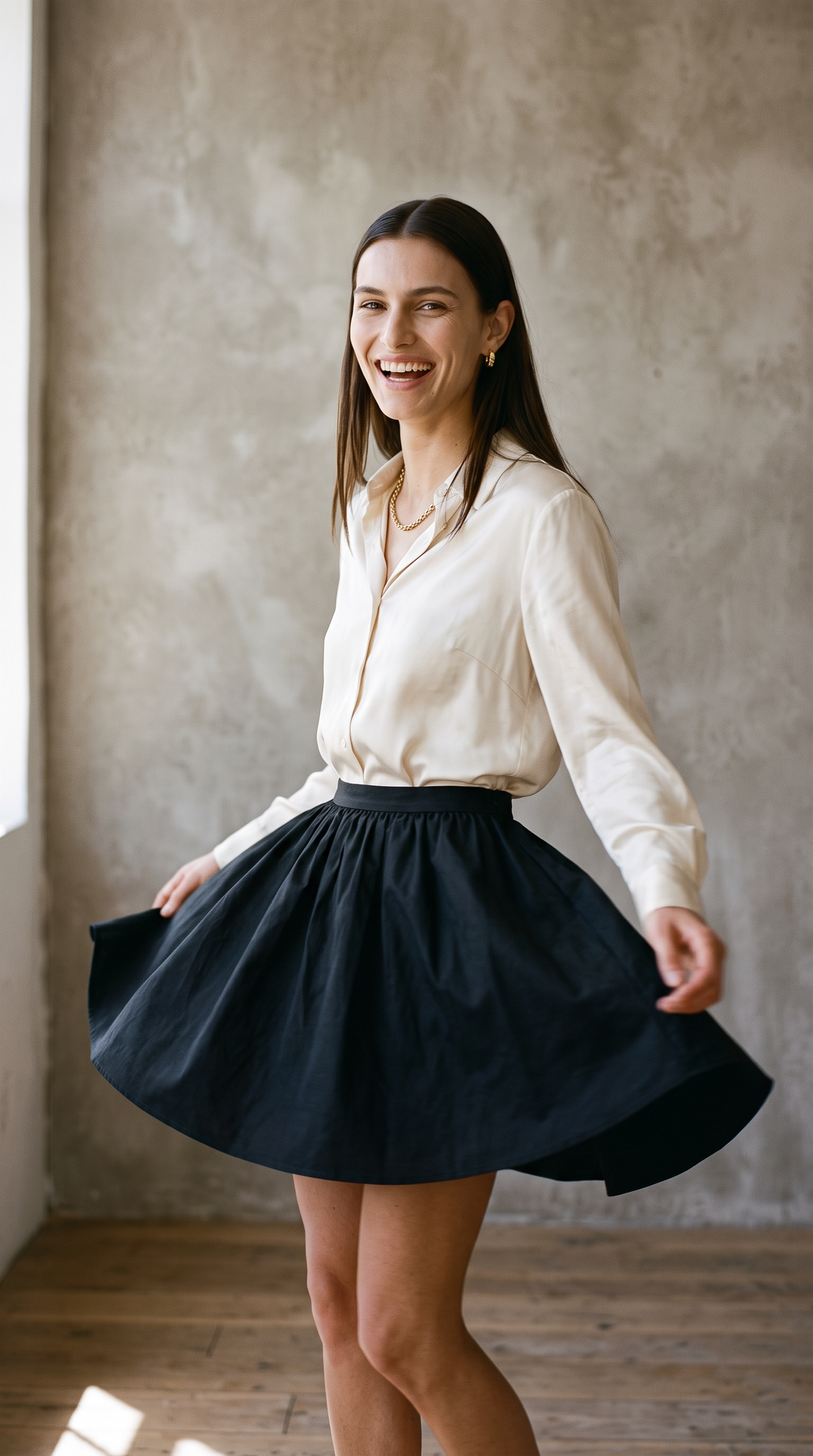 Solene skirt spin studio campaign