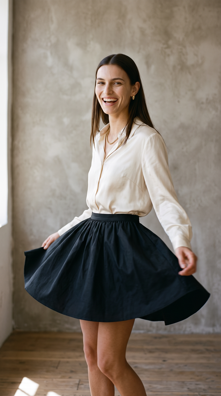 Solene skirt spin studio campaign