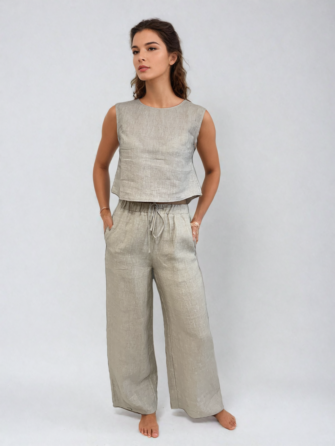 Nina Linen Tank Oat