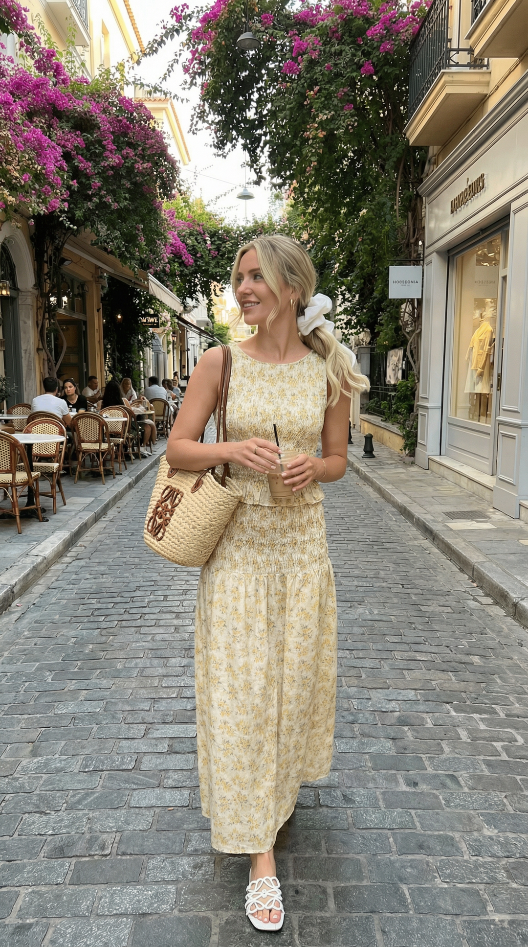 Pimisi - Ruched Cotton Poplin Skirt Set 2PC In Yellow