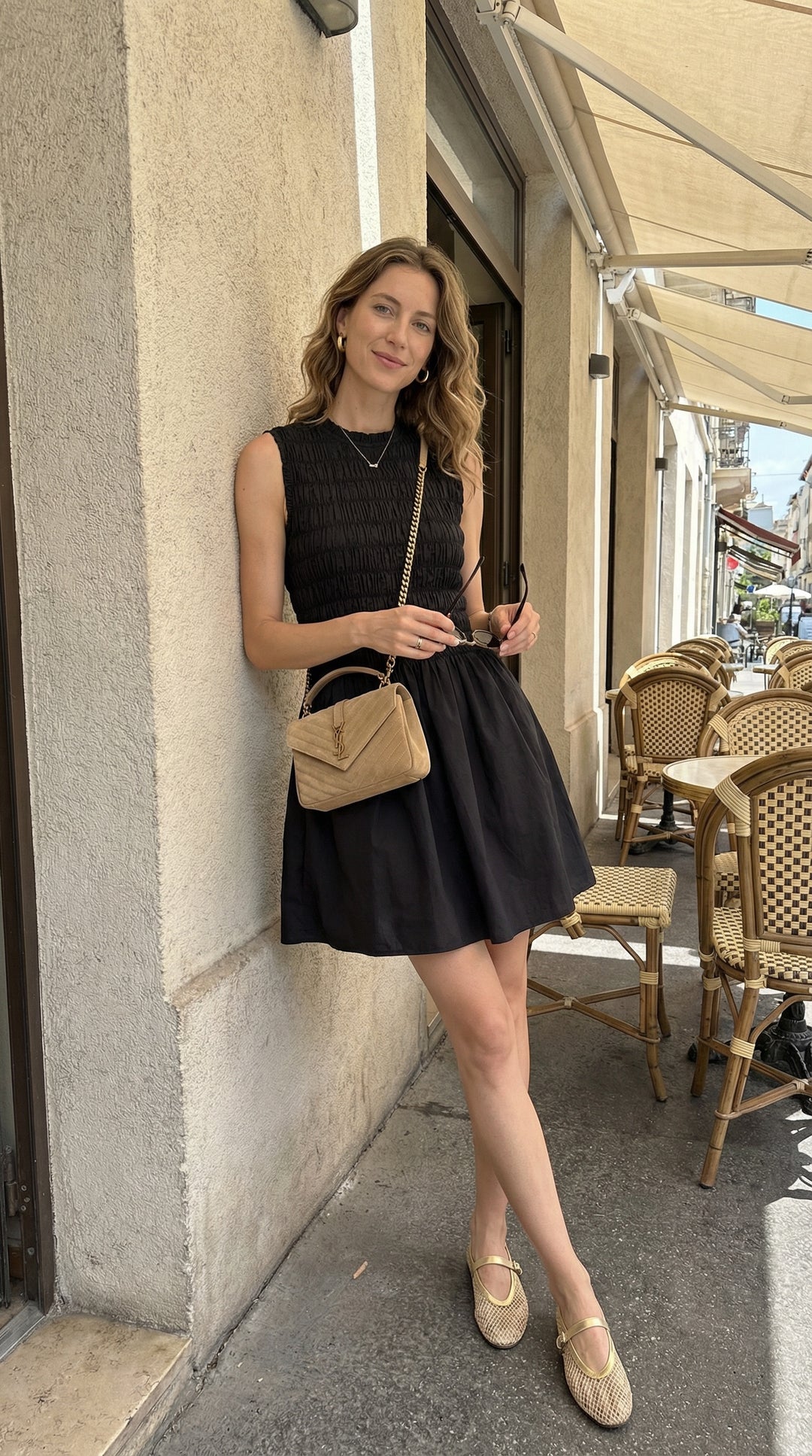 Prim – Structured Sleeveless Ruched Mini Cocktail Dress In Black