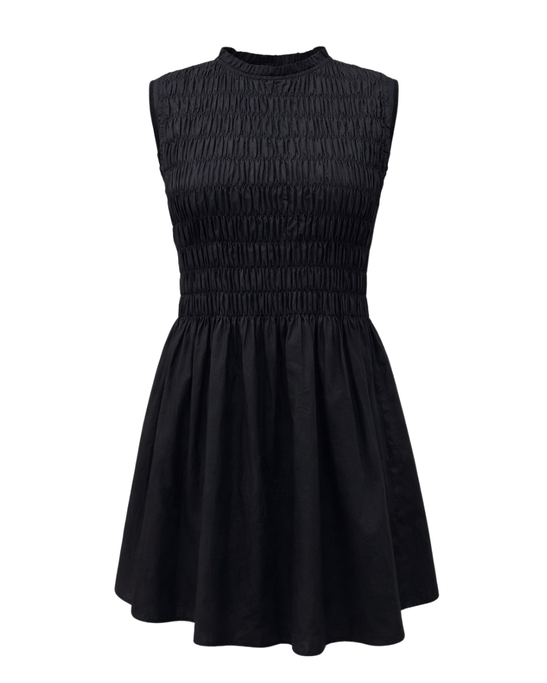 Prim – Structured Sleeveless Ruched Mini Cocktail Dress In Black