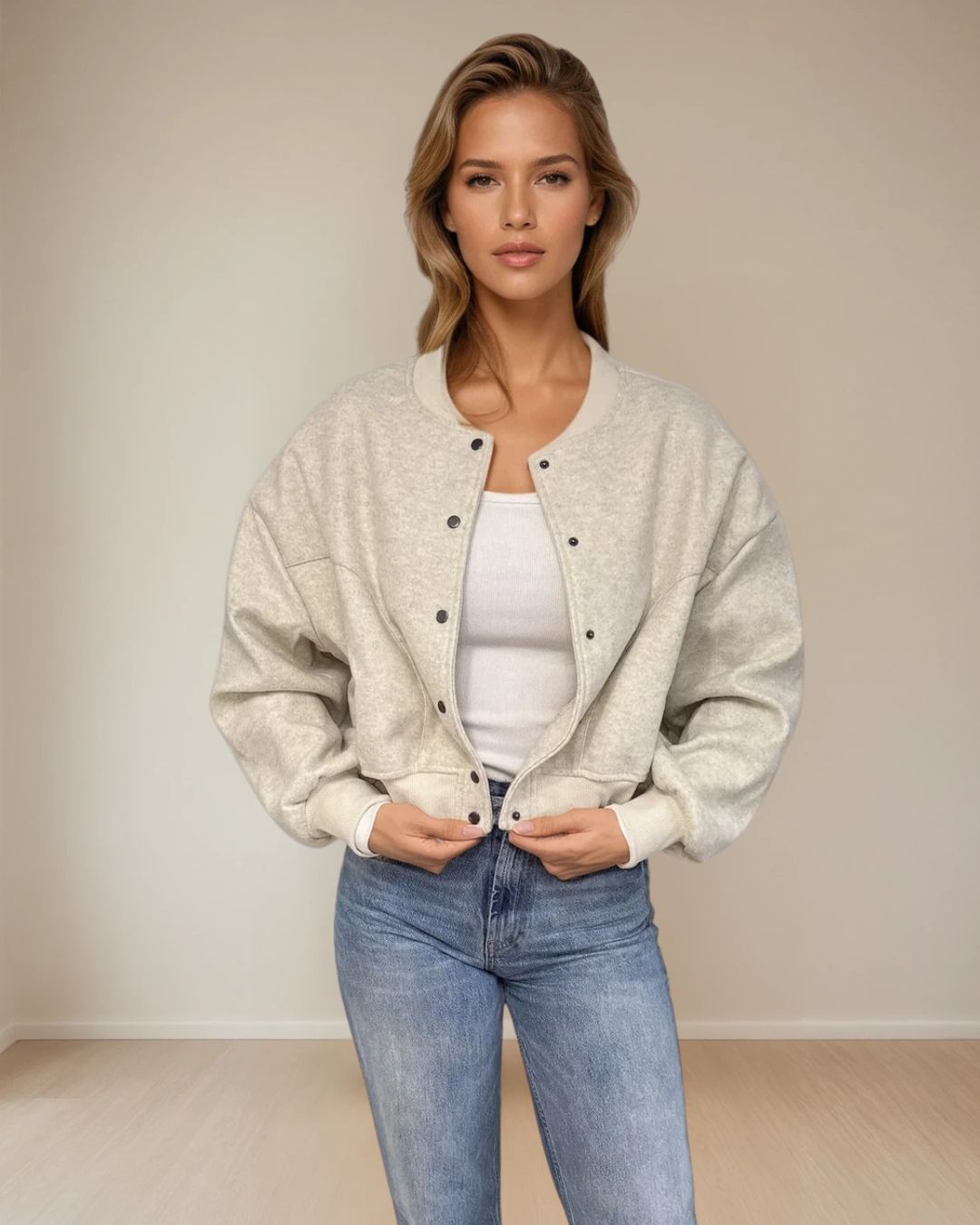 Tessa Bomber Soft Grey