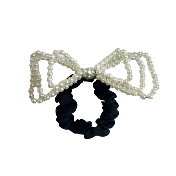Pearl Bow Scrunchie
