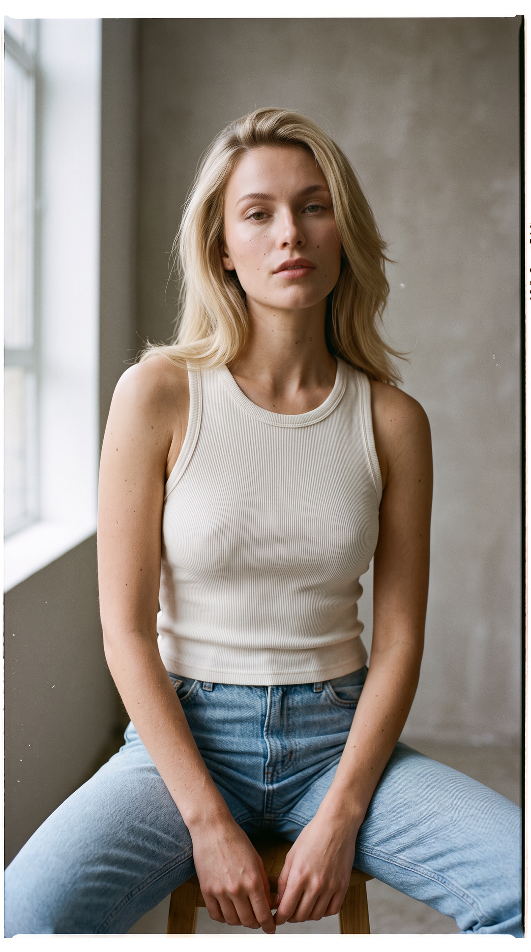 Etta Basic Tank with Racer Back in White