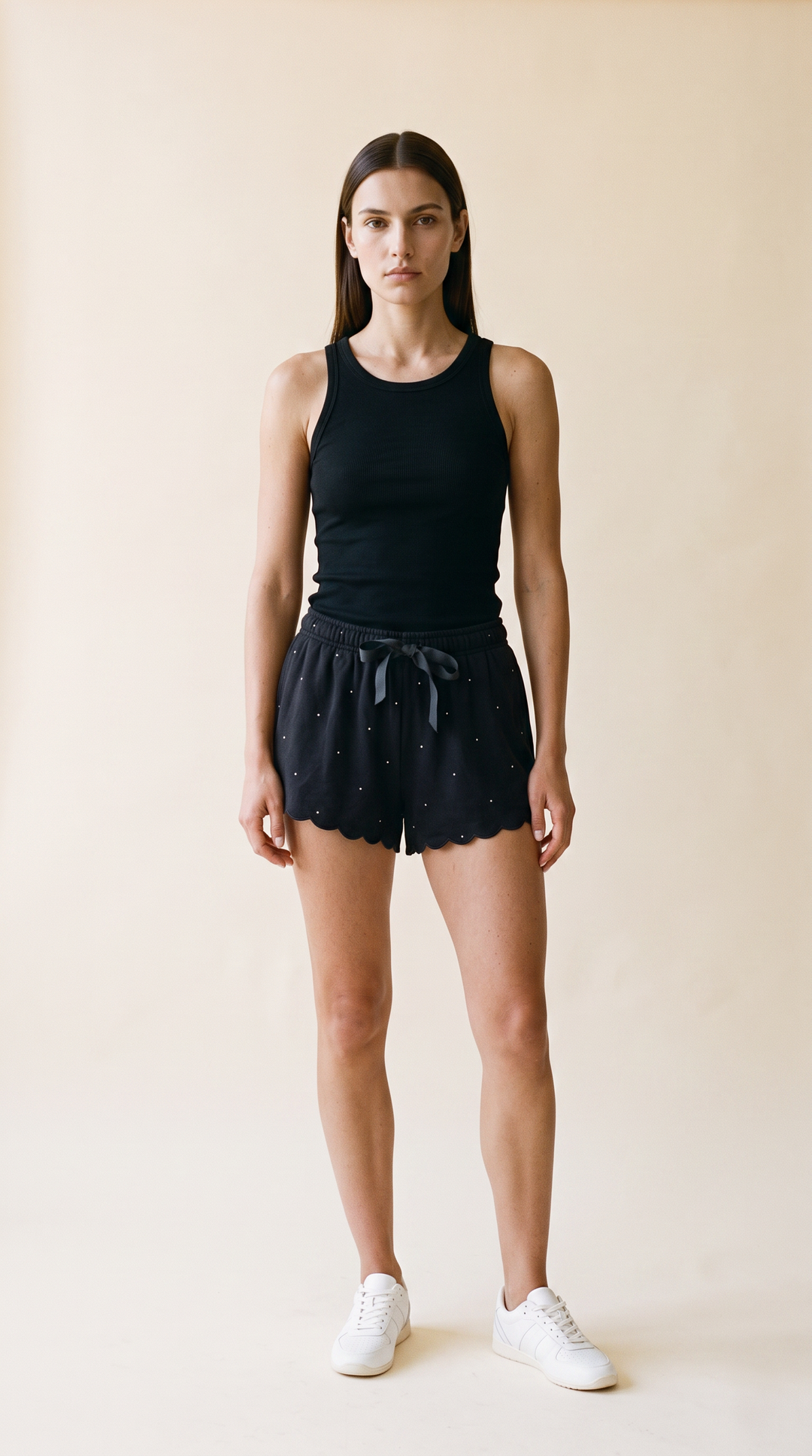Noemie - Printed Relaxed Lounge Shorts In Black Dot