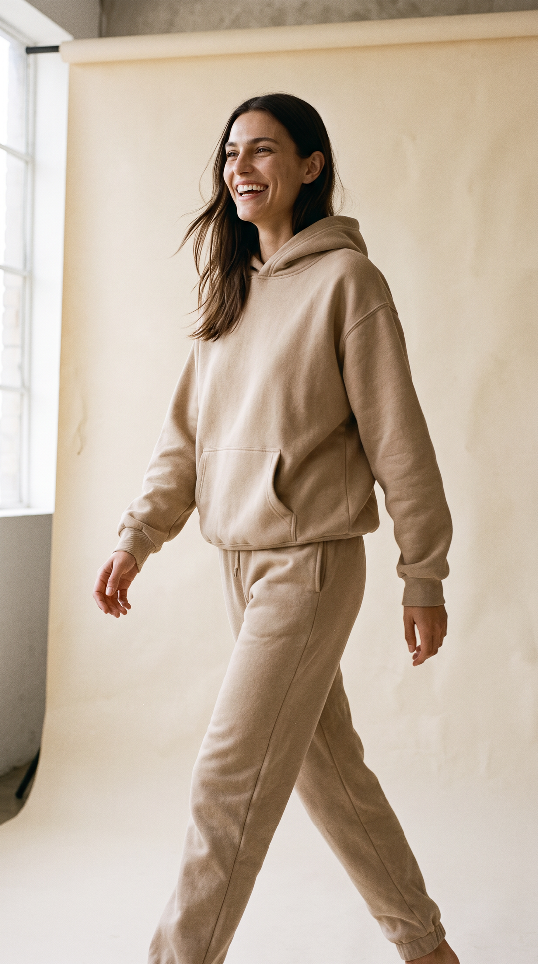 Laid Back - Soft Fleece Lounge Set 2PC In Latte