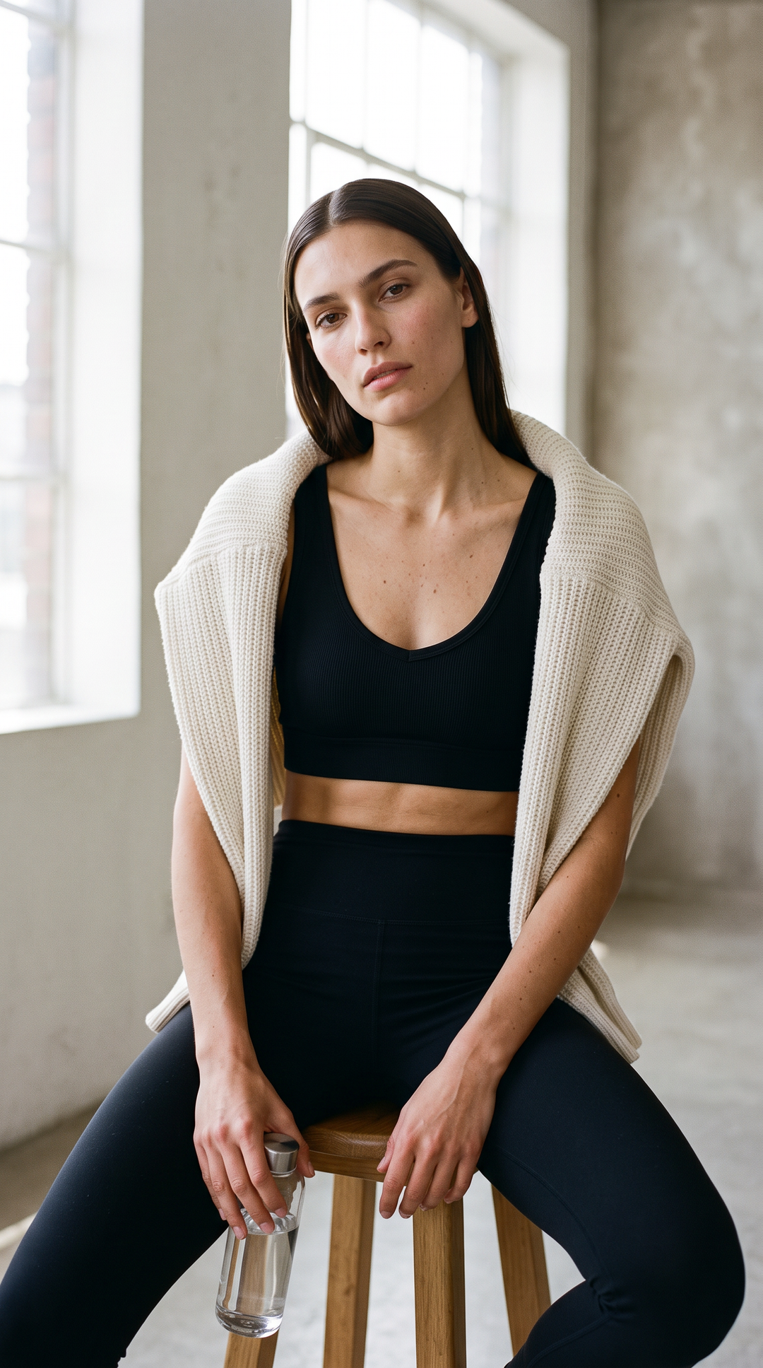 Ruthie - Athletic Ribbed Sports Bra Black