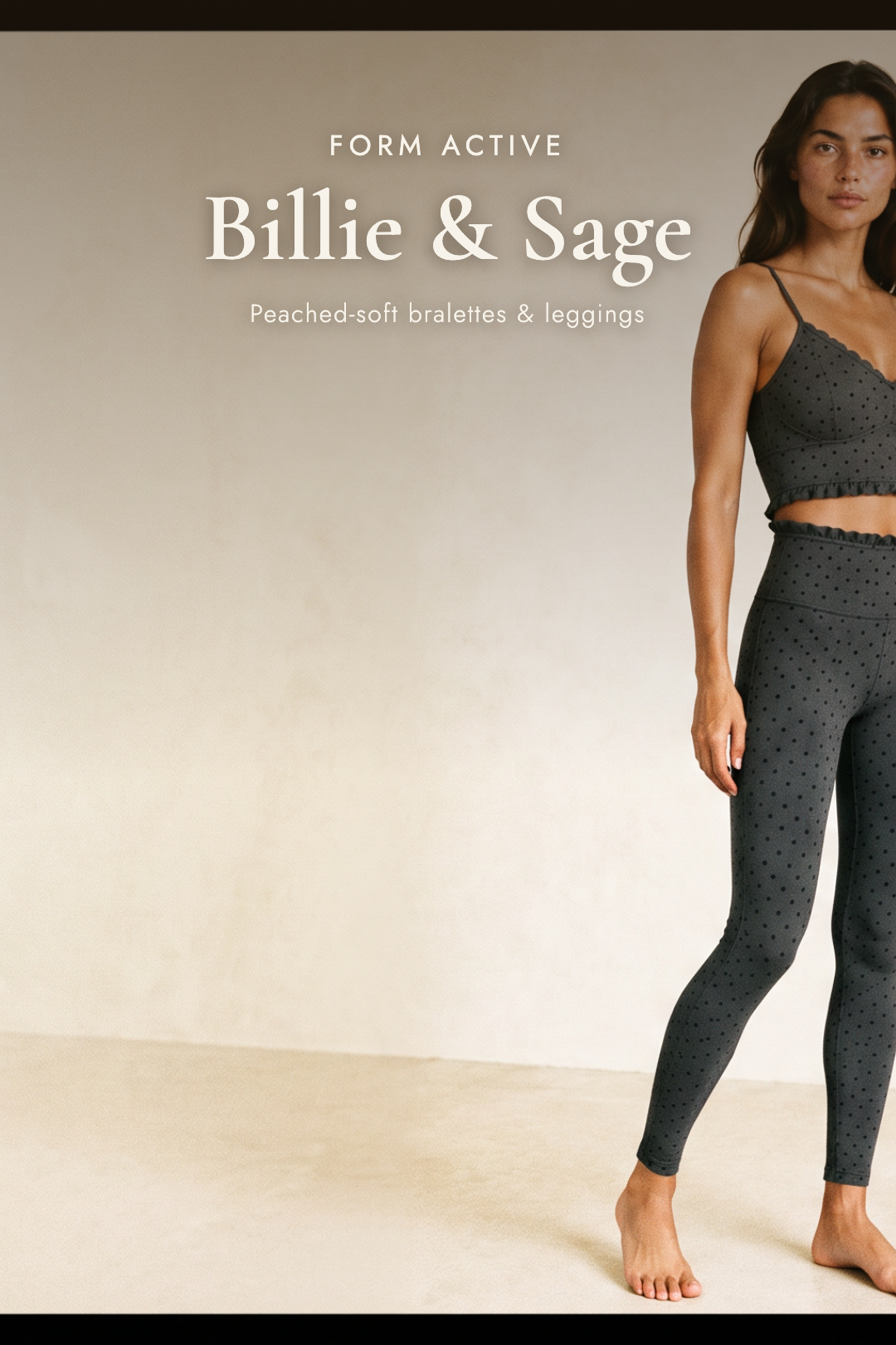 Billie & Sage in espresso and dots — mobile hero