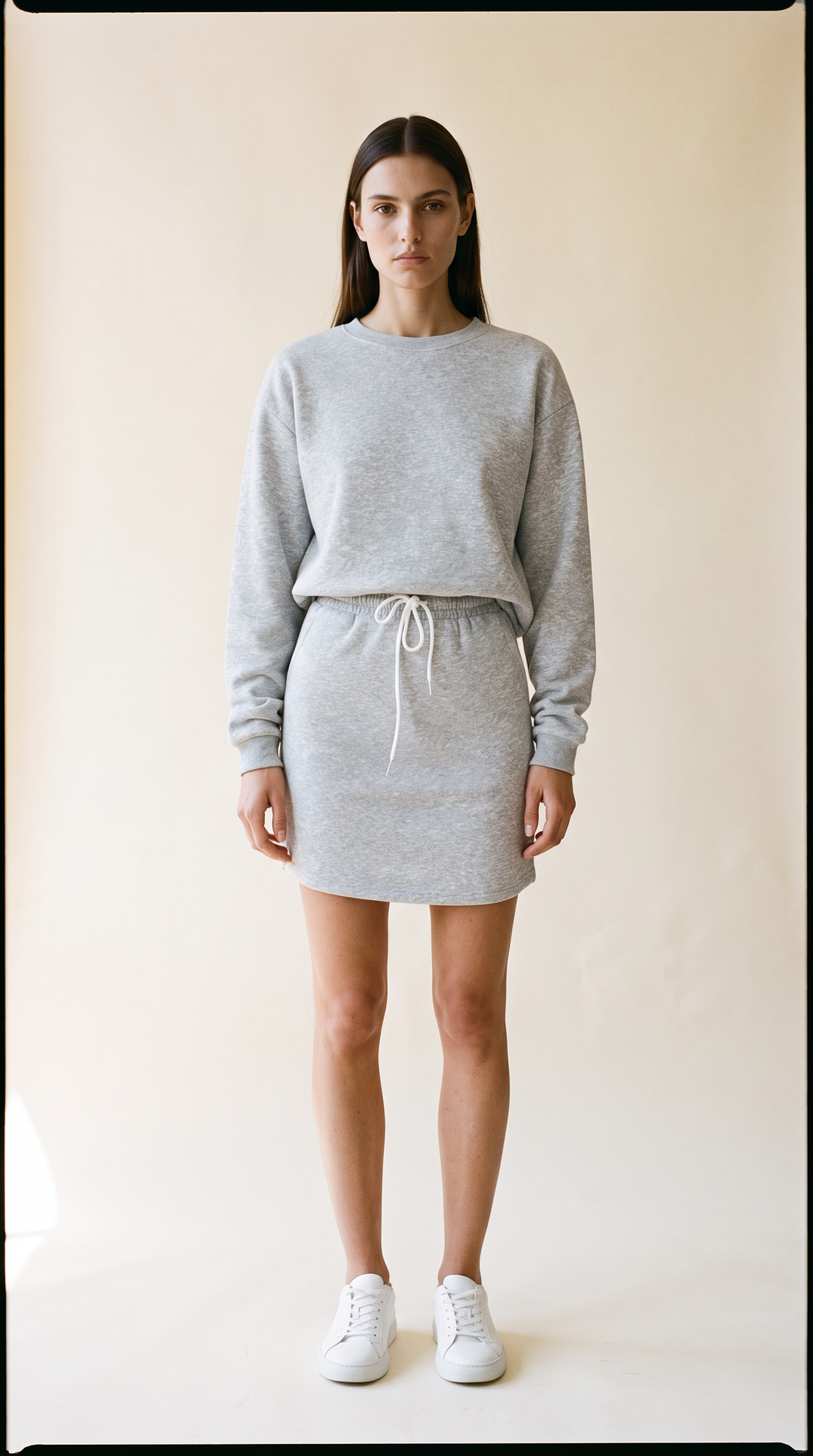 Emery - Lightweight Soft Fleece Lounge Skirt Set 2PC In Grey