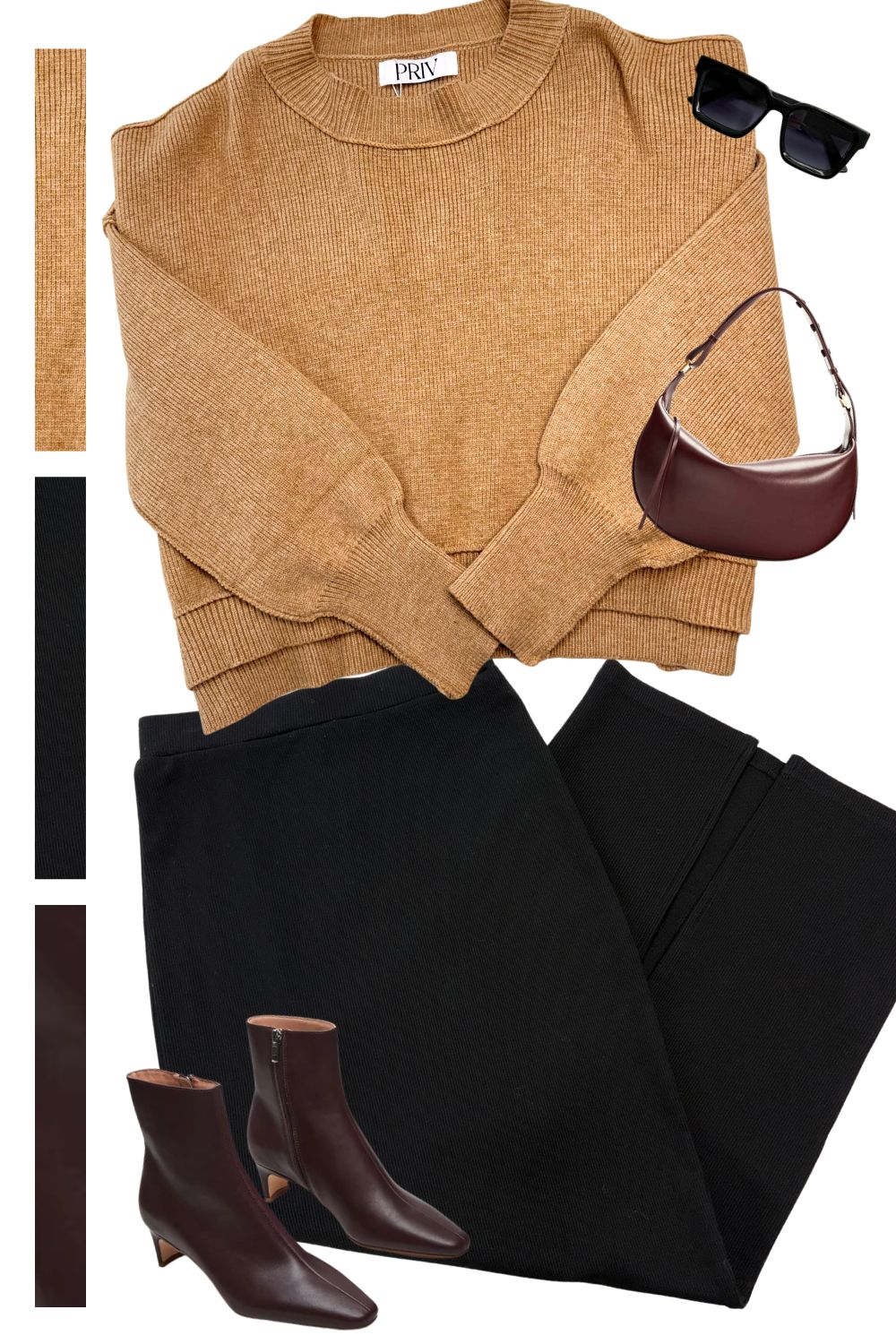 Celeste Silky Knit Sweater in Camel