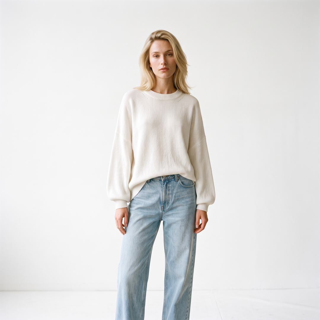 Veda Knit White - bright studio 2
