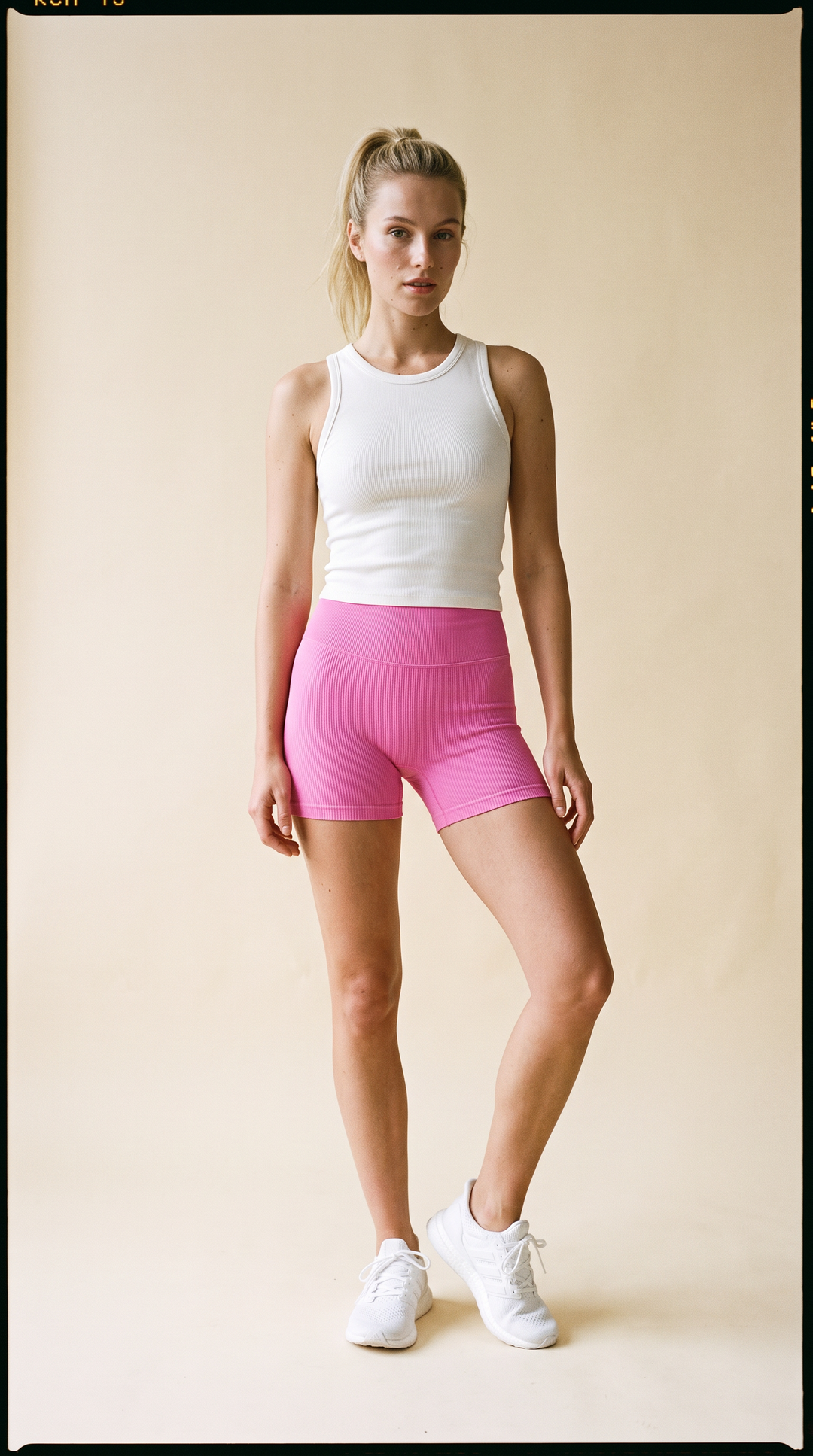 Sydnie - Athletic Ribbed Shorts Pink