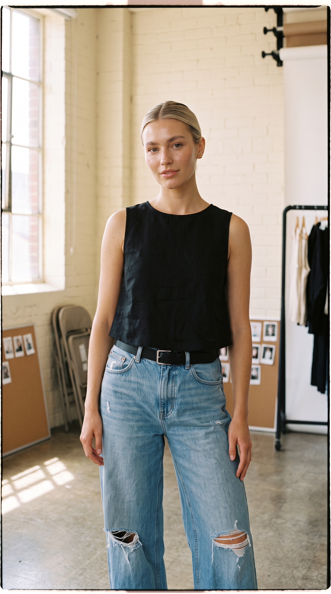 Nina Linen Tank Black-Isabeyphotography-2